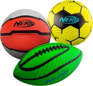 Nerf Mini Foam Sports Ball Set - Foam Football, Soccer Ball