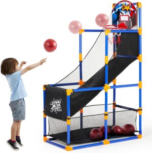 JOYIN Arcade Basketball Game Set with 4 Balls and Hoop for Kids